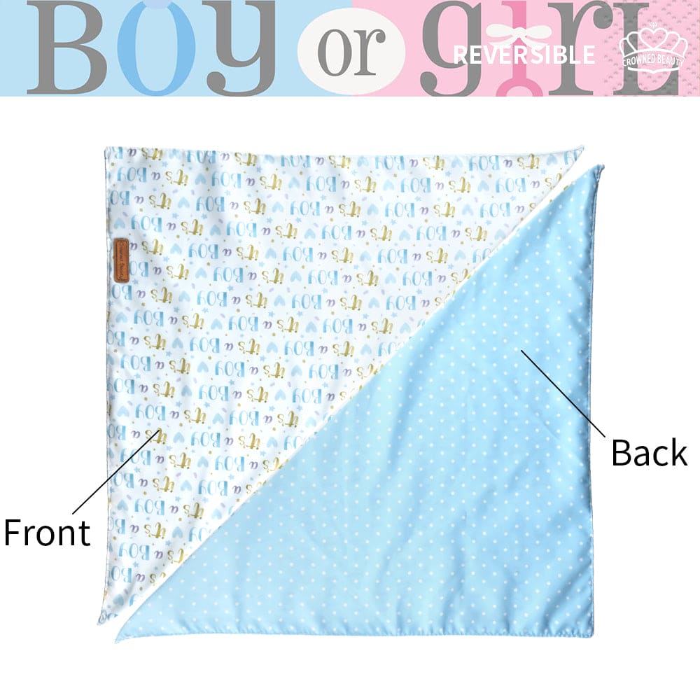 CROWNED BEAUTY Gender Reveal Dog Bandanas Reversible Large 2 Pack, It's a Boy DB51