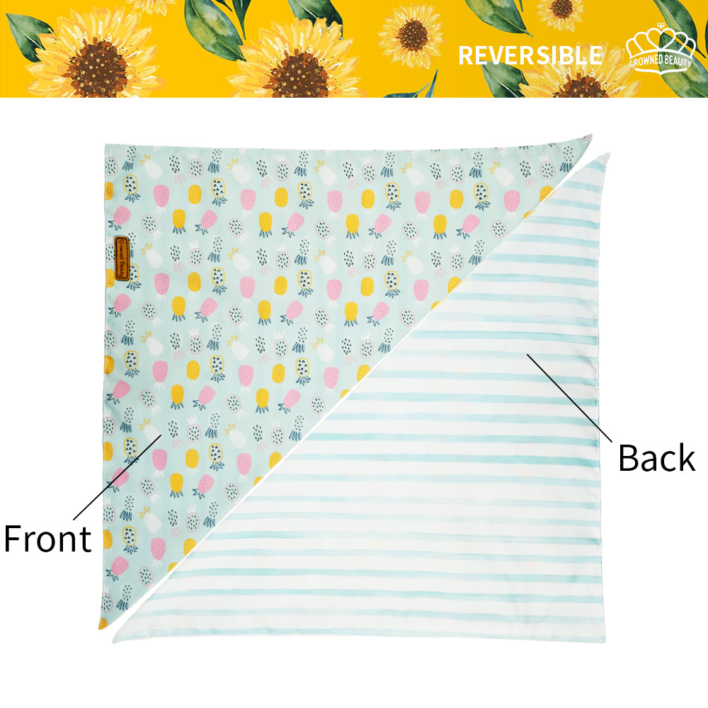 CROWNED BEAUTY Fruit Dog Bandanas Reversible Grande 2 Pack, Banana Set, DB63-L