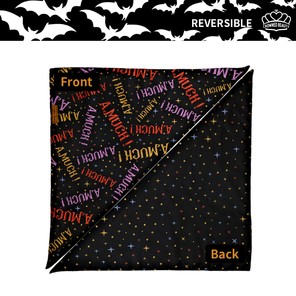 CROWNED BEAUTY Reversible Halloween Dog Bandanas - Hocus Pocus Set-2 Pack for Medium to XL Dogs DB70