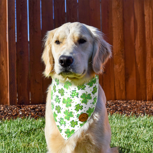 CROWNED BEAUTY St Patricks Day Dog Bandanas Large 2 Pack, Shamrocks Set, DB28-L