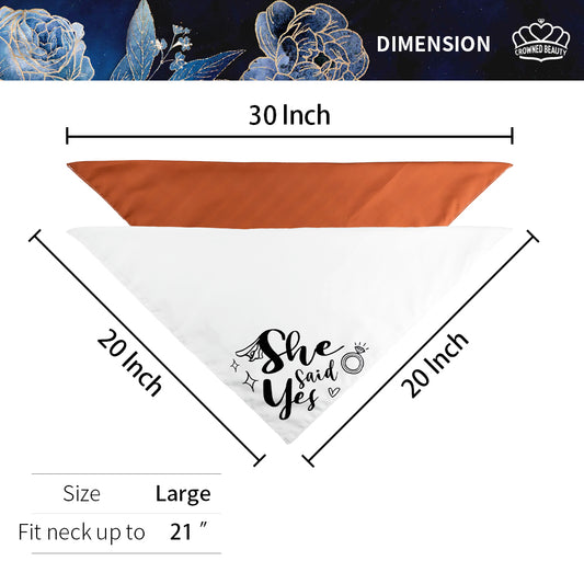 Wedding She Said Yes - Pañuelos para perro, reversibles, grandes, paquete de 2, I Do Too DB46-L