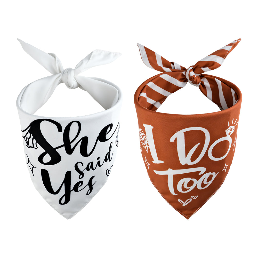 Wedding She Said Yes - Pañuelos para perro, reversibles, grandes, paquete de 2, I Do Too DB46-L