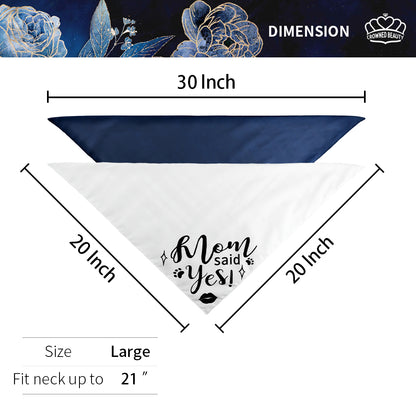 CROWNED BEAUTY Wedding Dad Asked Dog Bandanas Reversible Large 2 Pack,Mom Said Yes DB47-L