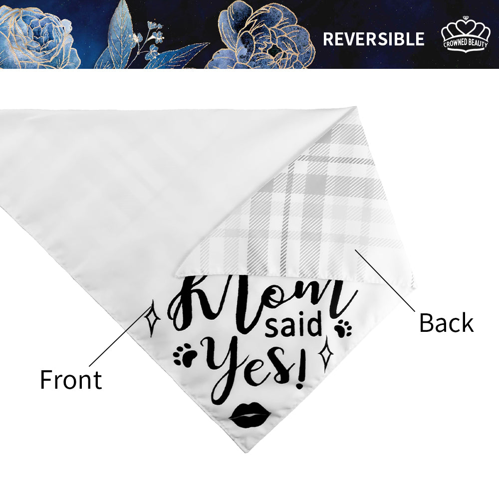 Wedding Dad Asked Dog Bandanas Reversible Grande Paquete de 2, Mom Said Yes DB47-L