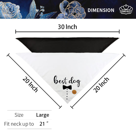 Pañuelos reversibles para perros de boda, paquete grande de 2, Dog of Honor DB48-L