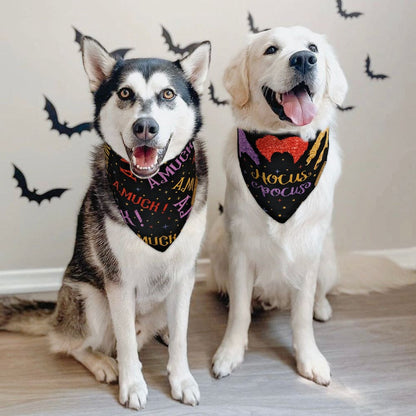 Hocus?Pocus?Themed?2-Pack?Reversible?Dog ?Bandanas?by?CROWNED?BEAUTY?-?Halloween?Special?for?Medium?to?XL?Dogs?DB70-L  – CROWNED BEAUTY
