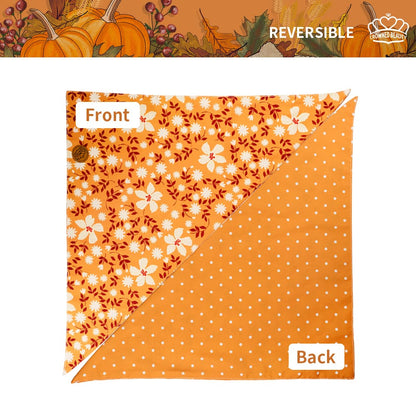 CROWNED BEAUTY Reversible Fall Dog Bandanas - Maple Leaves Set-2 Pack for Medium to XL Dogs DB73
