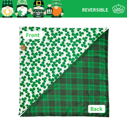 CROWNED BEAUTY Reversible St Patricks Day Dog Bandanas -Irish Inspire Set- 2 Pack for Medium to XL Dogs DB94-L