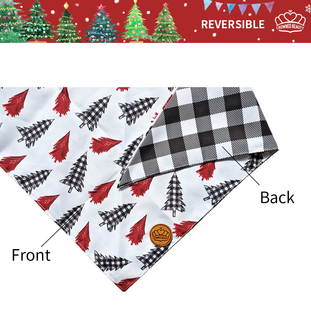 Pañuelos de Navidad reversibles para perros, paquete grande de 2, SnowTree Set, DB01-L