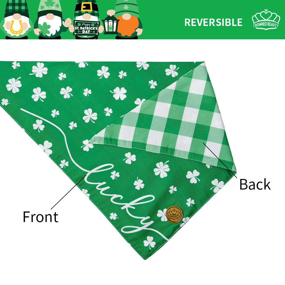 CROWNED BEAUTY St Patricks Day Dog Bandanas Large 2 Pack, Lucky Charm Set, DB31-L