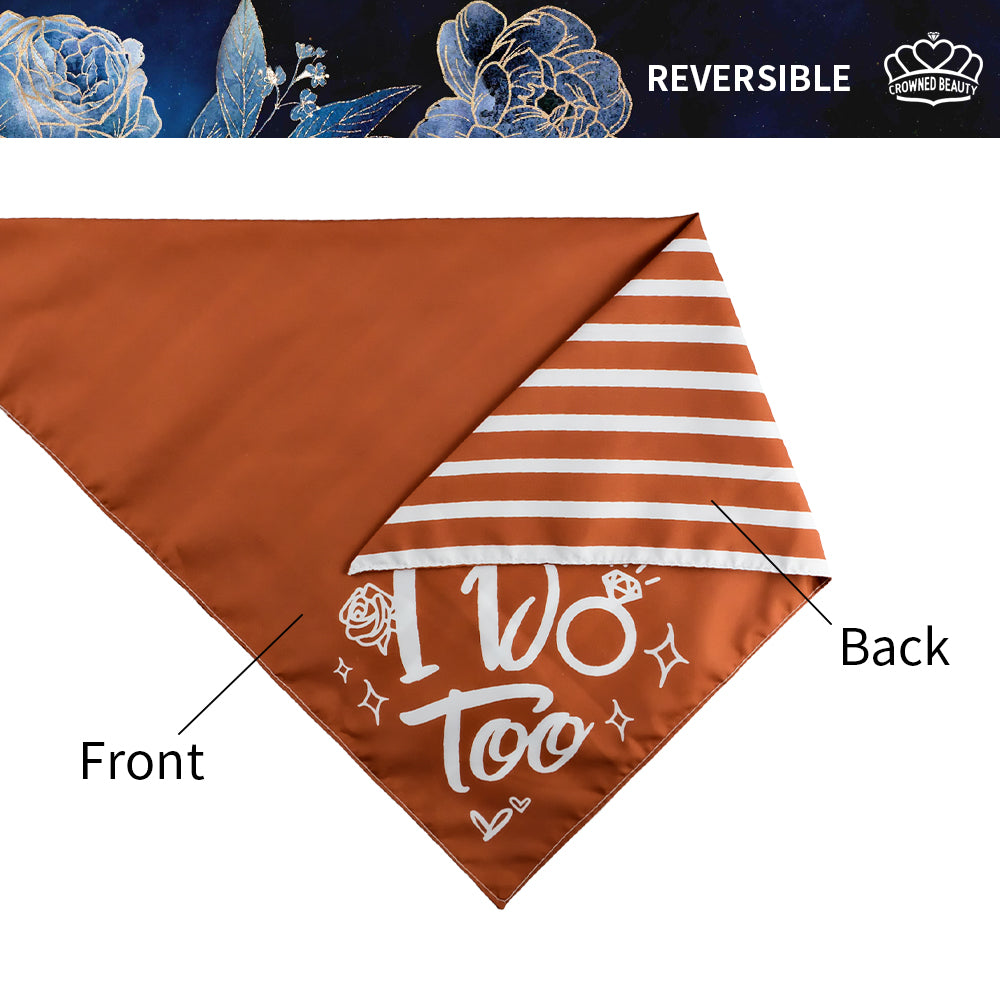 CROWNED BEAUTY Wedding She Said Yes Dog Bandanas Reversible Large 2 Pack,I Do Too DB46-L